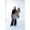 Велика коричнева кашемірова хустка косинка в клітину CASHMERE